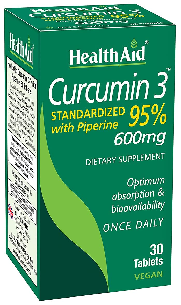 HealthAid Curcumin Complex 600 mg 30 capsules front view