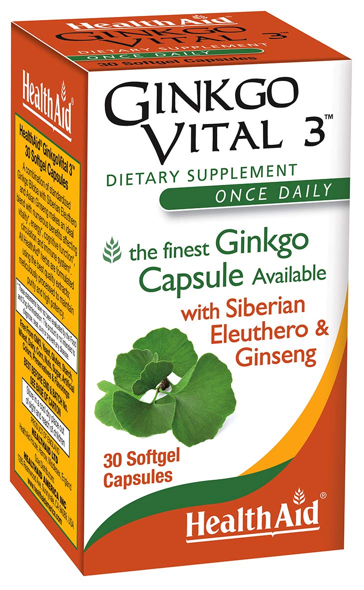 HealthAid Ginkgo Vital 3 gelules front view