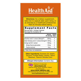 HealthAid Ginkgo Vital 3 gelules on a wooden table