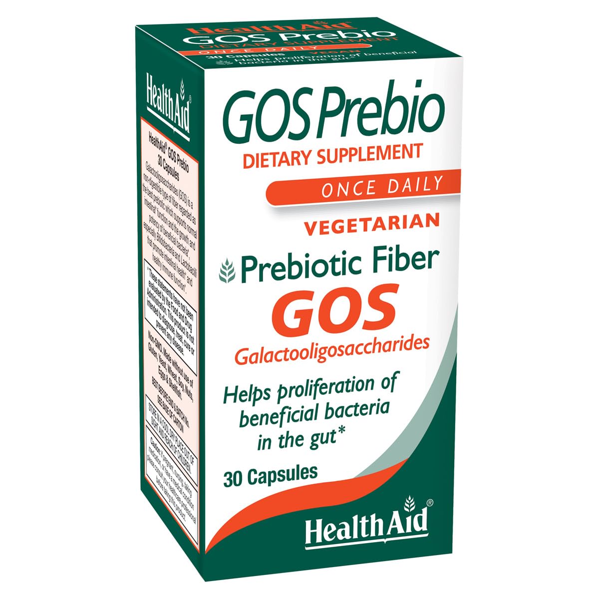 HealthAid GOSPrebio 30 capsules végétariennes boîte avant