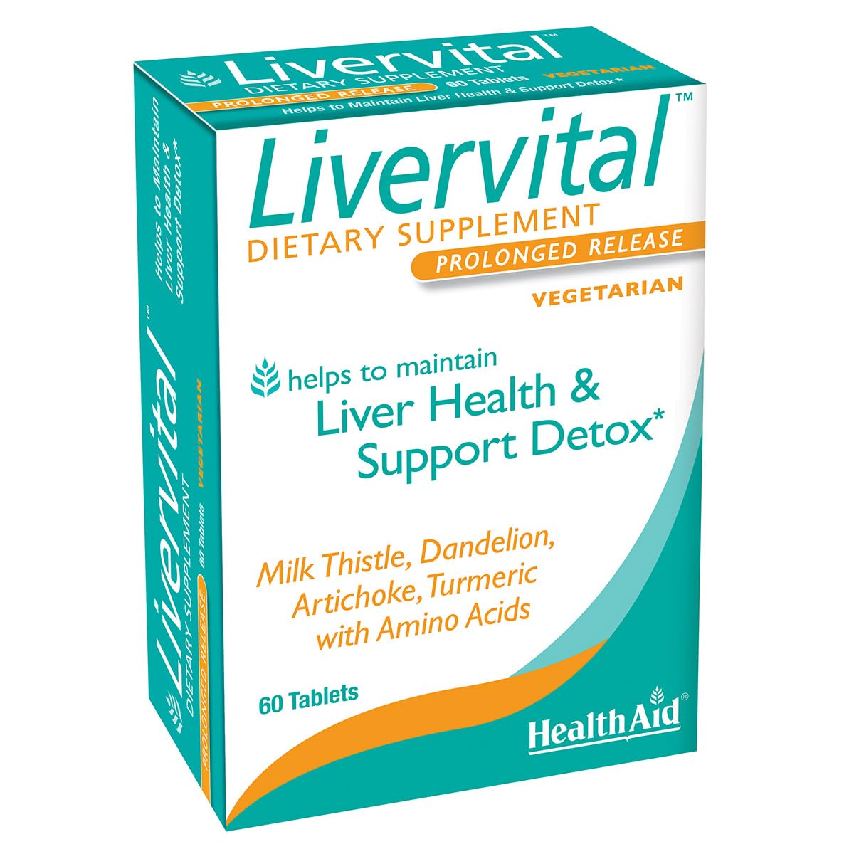 HealthAid LiverVital 60 comprimés, boîte vue de face