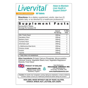 HealthAid LiverVital comprimés, vue de dessus