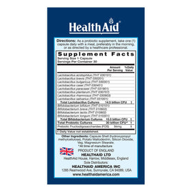 HealthAid SeniorProbio capsules avec étiquette détaillée