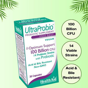 HealthAid UltraProbio 100 Milliards 30 Capsules - vue arrière