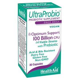 HealthAid UltraProbio 100 Milliards 30 Capsules - vue de face