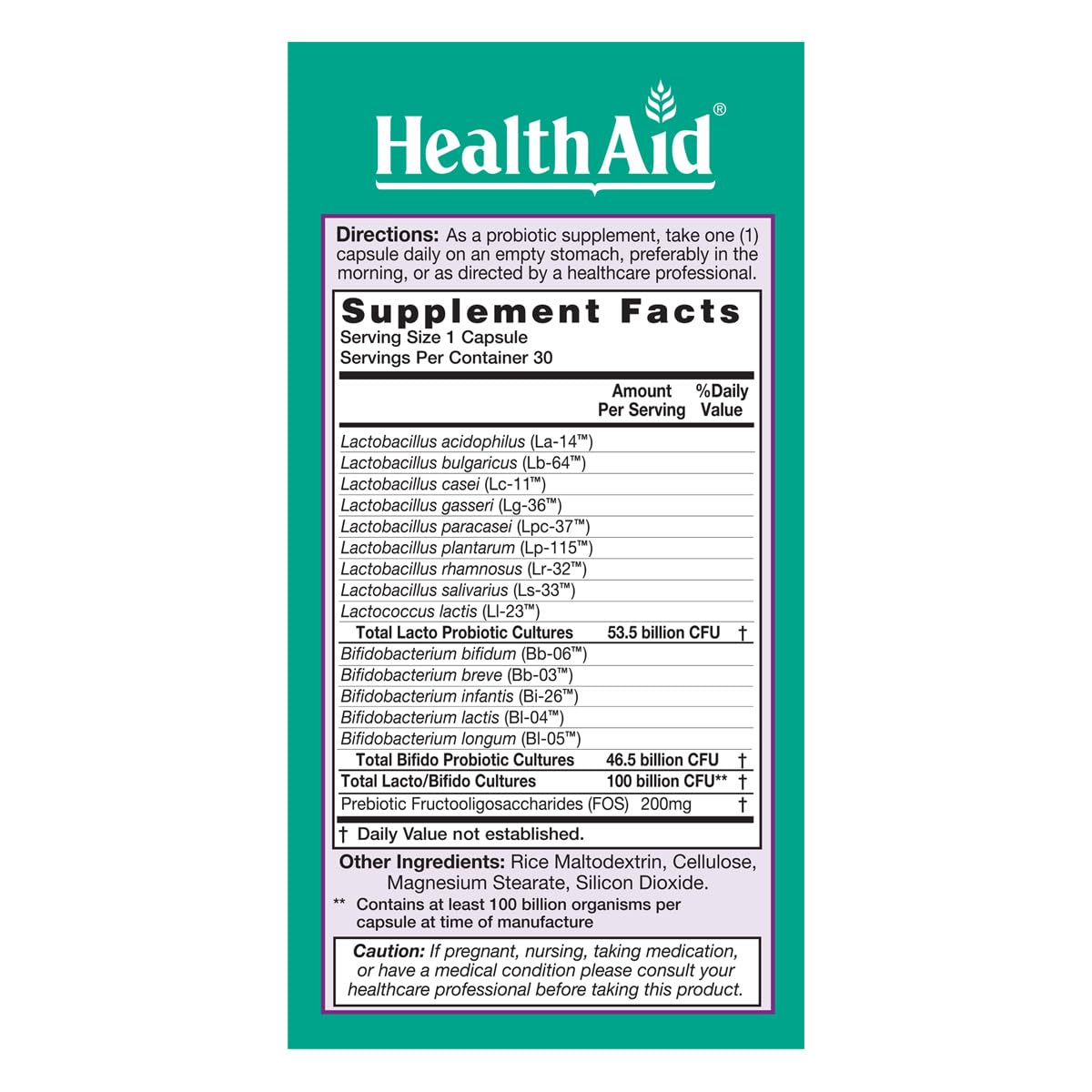 HealthAid UltraProbio capsules ouvertes sur une table