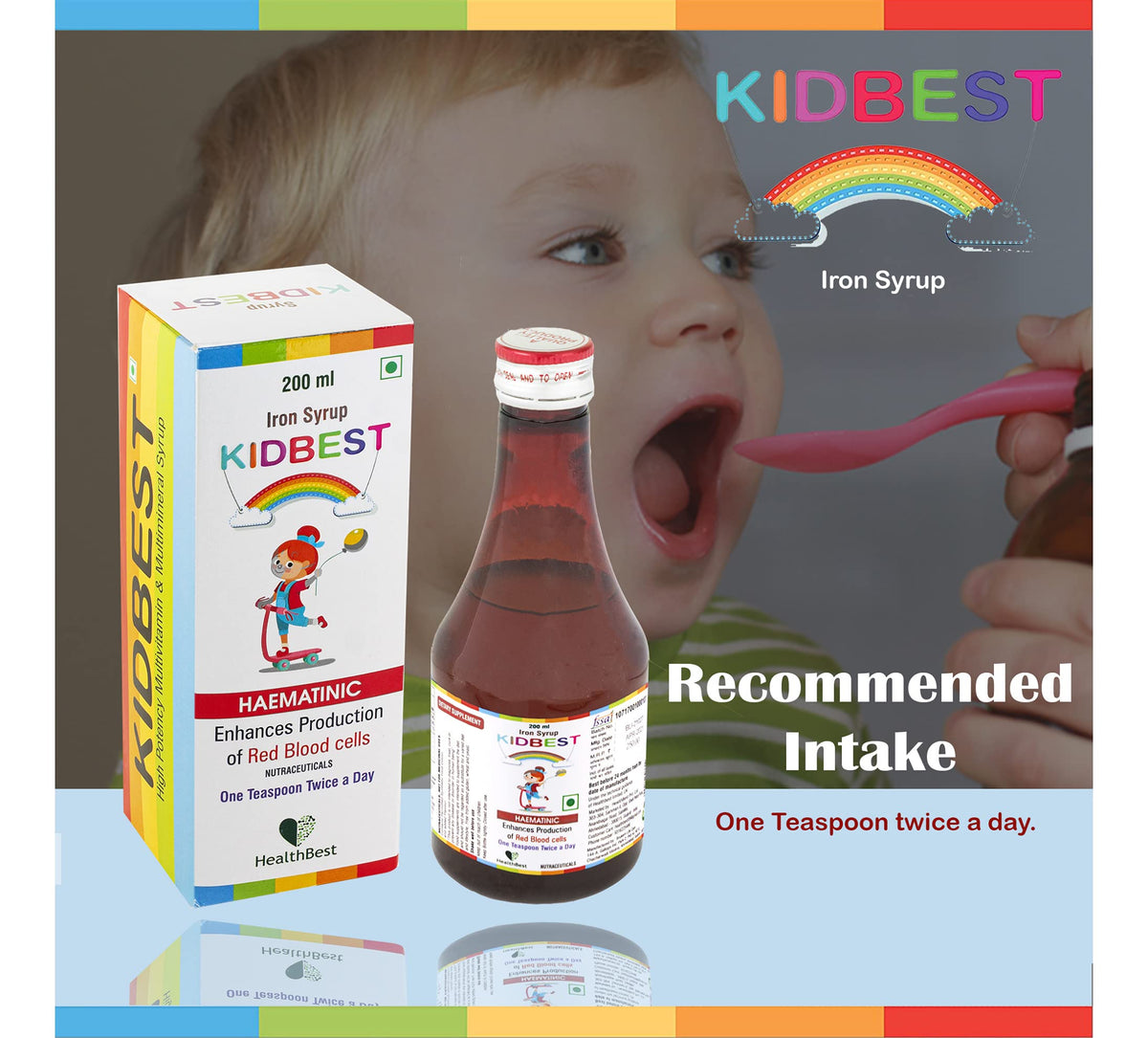 HealthBest KIDBEST Sirop de Fer 200g emballage