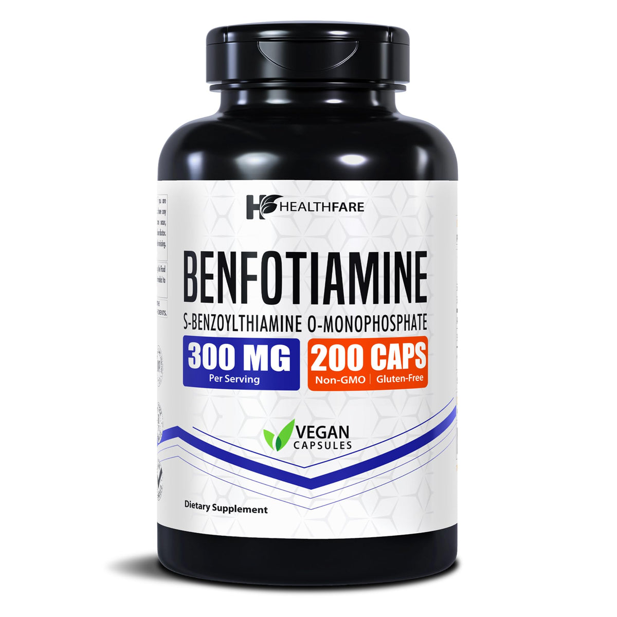 Healthfare Benfotiamine 300mg 200 capsules végétales, vue de face