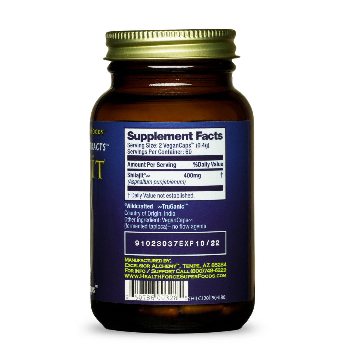 HEALTHFORCE SUPERFOODS Shilajit 120 VeganCaps arrière