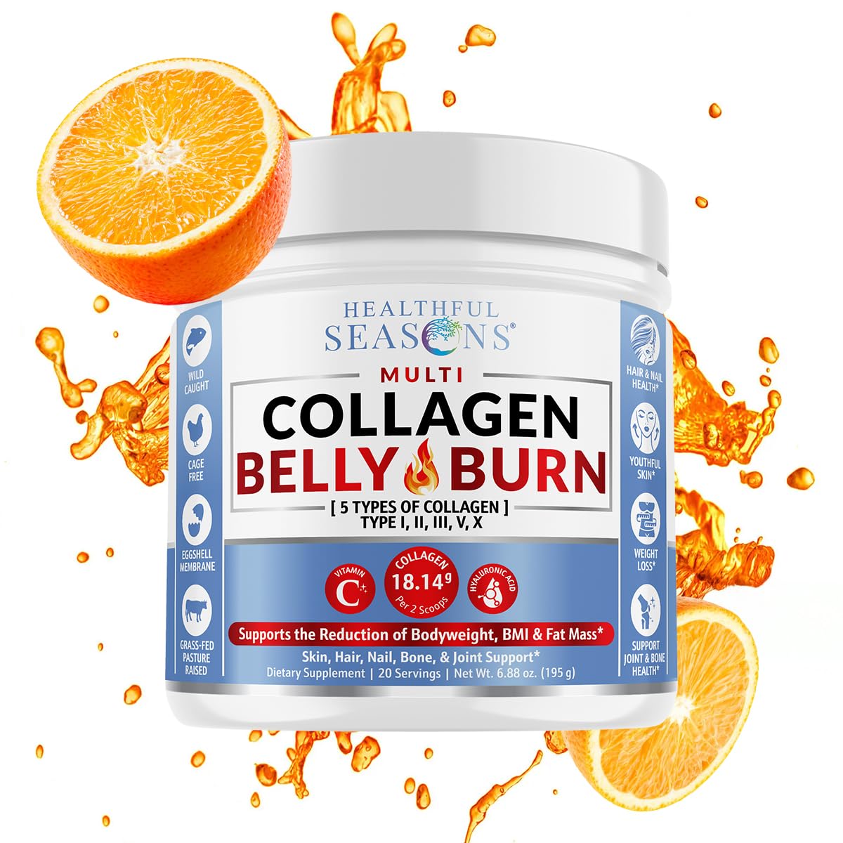 Healthful Seasons Collagen Belly Burn 272g avant de mélanger