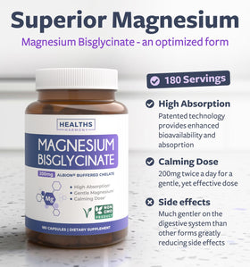 Healths Harmony magnésium bisglycinate 200 mg côté droit