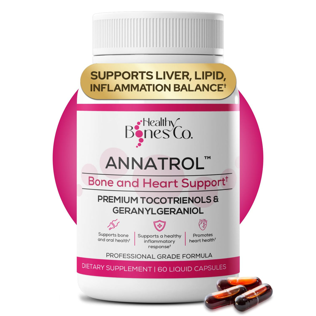Healthy Bones Co. Annatrol Bien-Être Osseux et Cardiaque 60cps vue de face