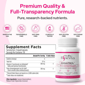 Healthy Bones Co. Annatrol emballage avec dimensions visibles