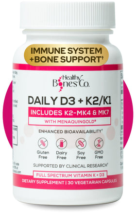 Healthy Bones Co. D3 K2 2000 IU capsules front view