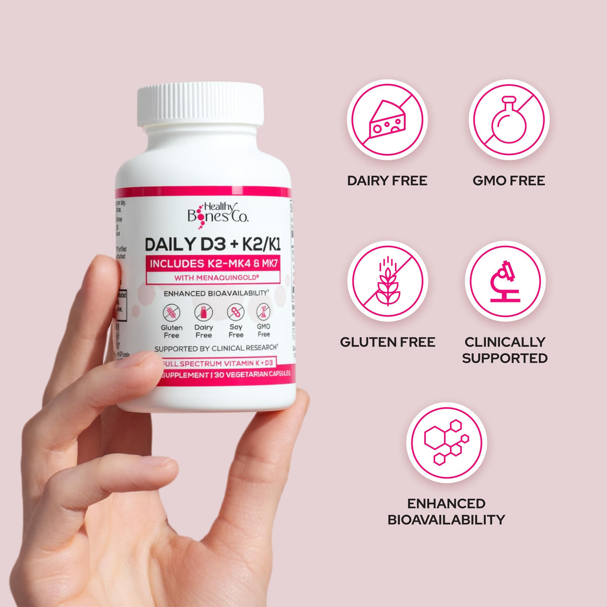 Healthy Bones Co. D3 K2 2000 IU ingredients list