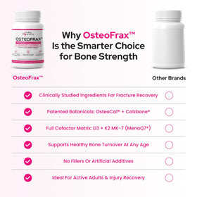 Healthy Bones Co. OsteoFrax™ étiquette avec mentions de qualité