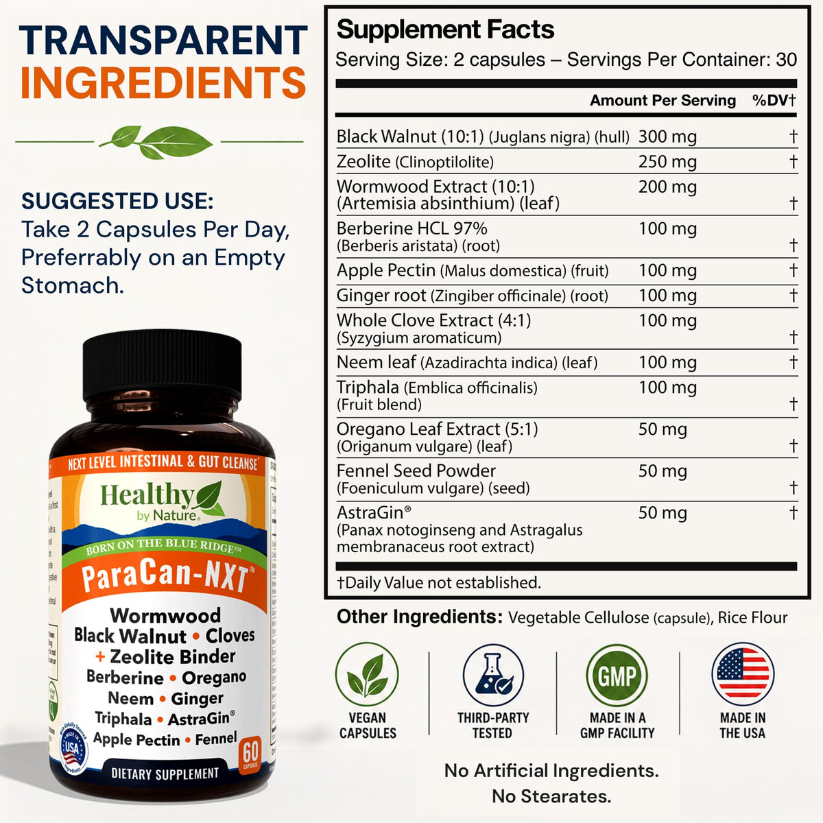 Healthy by Nature 12-en-1 Capsules avec un verre d'eau
