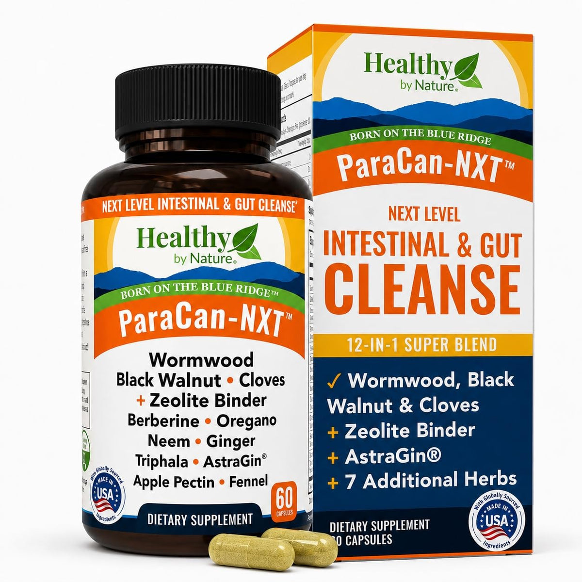 Healthy by Nature 12-en-1 Nettoyage des Parasites 60 Capsules vue avant