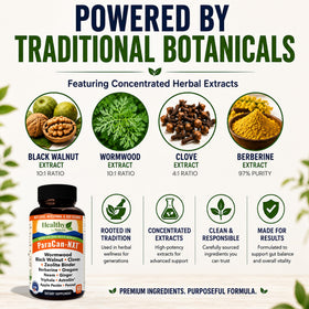 Healthy by Nature 12-en-1 Nettoyage des Parasites étiquette détaillée