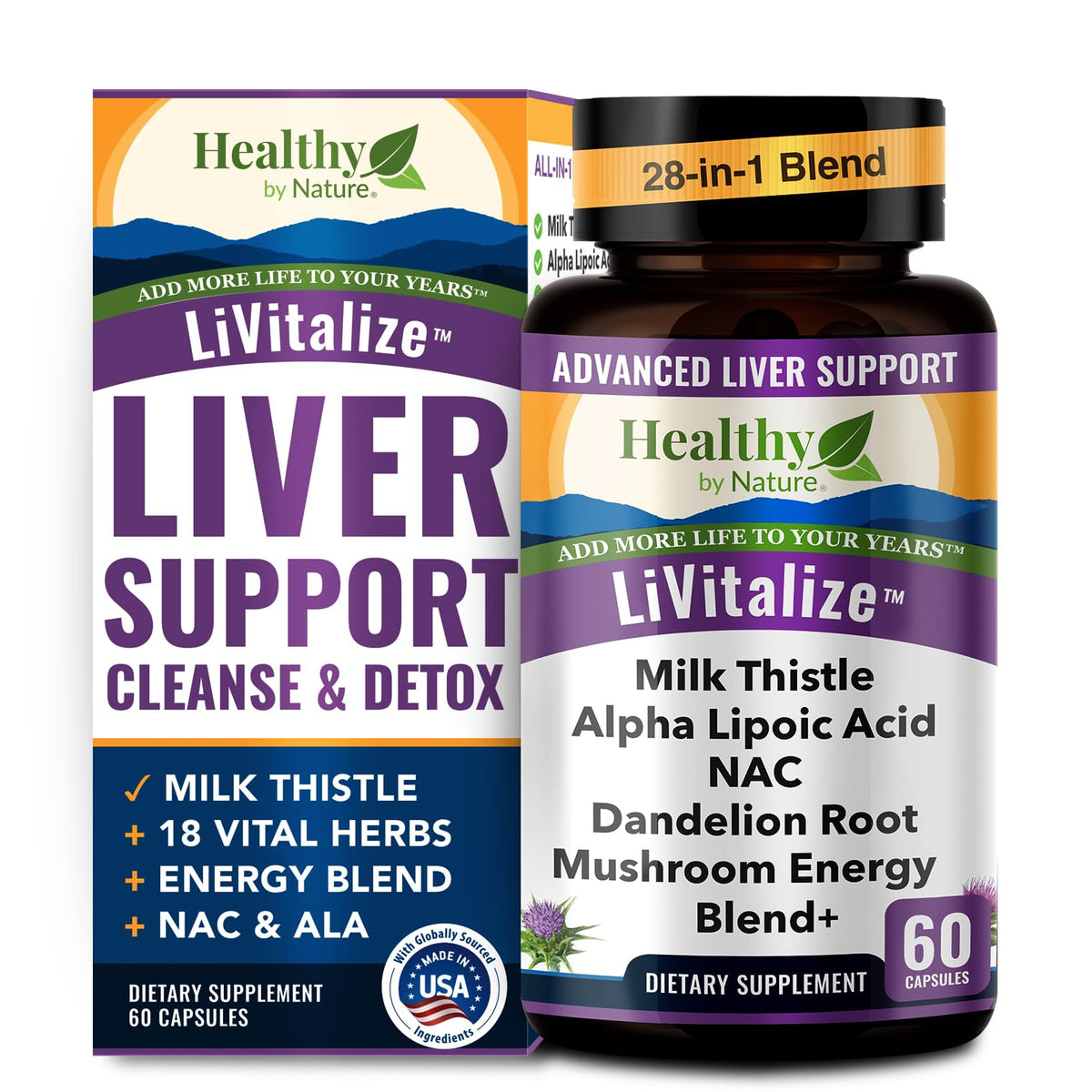 Healthy by Nature LiVitalize 28-en-1 Complément Alimentaire 1540mg - vue de face