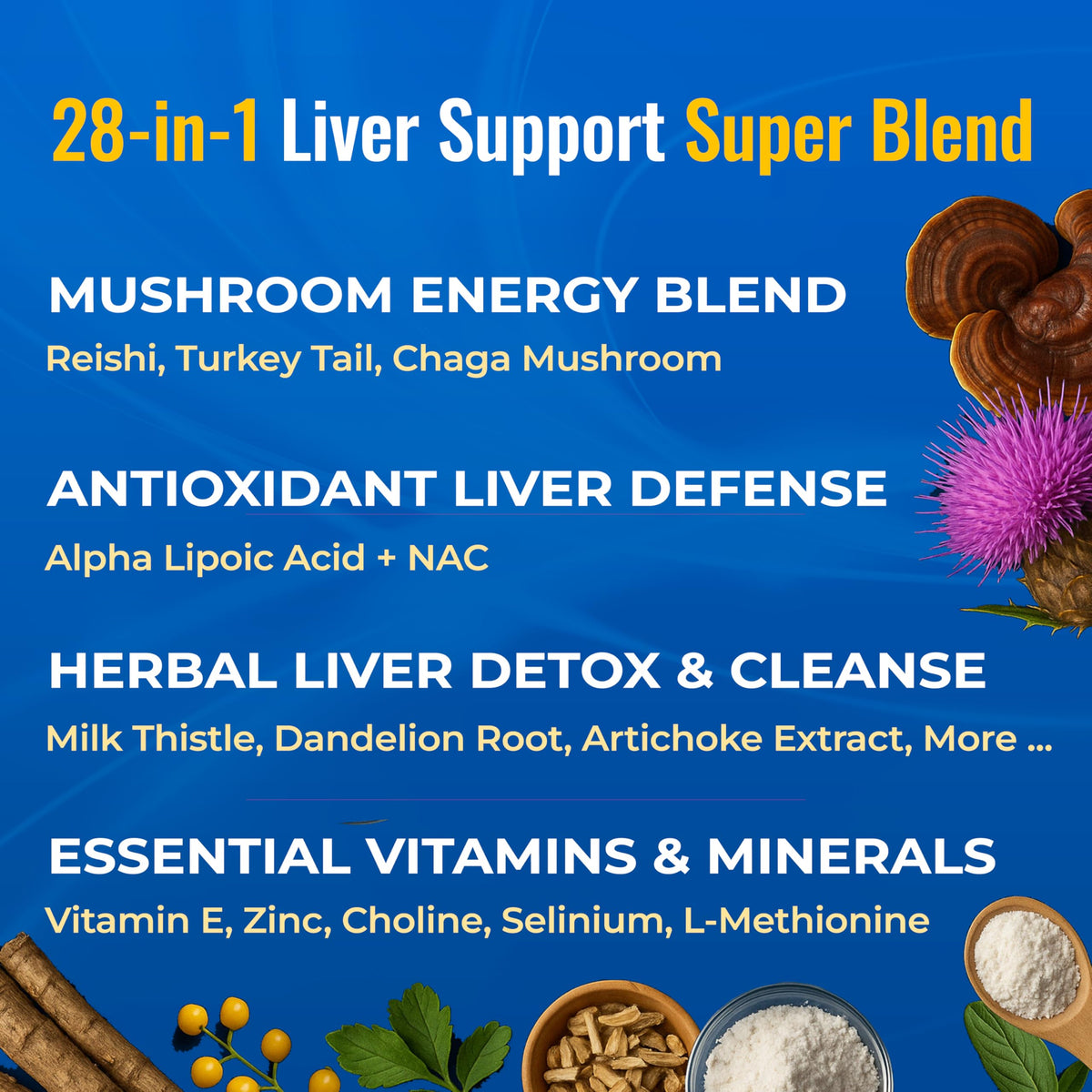 Healthy by Nature LiVitalize 28-en-1 Complément Alimentaire 1540mg - vue arrière