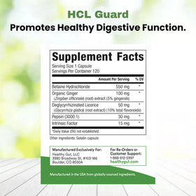 Healthy Gut HCL Guard 120 capsules emballage