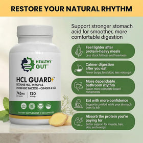 Healthy Gut HCL Guard 120 capsules vue latérale