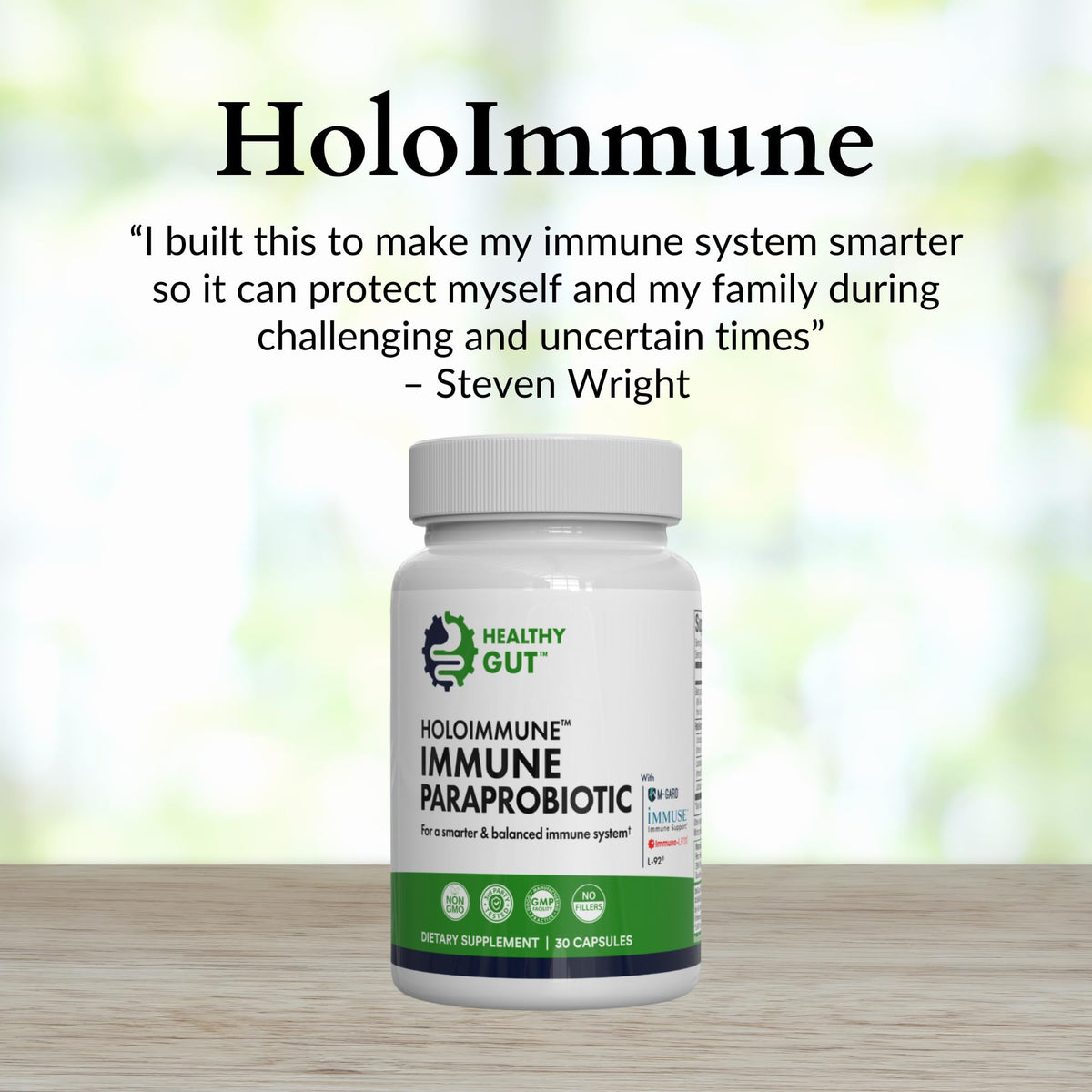 Healthy Gut HoloImmune, flacon avec mesure de poudre