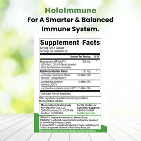 Healthy Gut HoloImmune, flacon ouvert avec poudre à l'intérieur