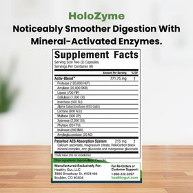 Healthy Gut HoloZyme flacon avec capsules