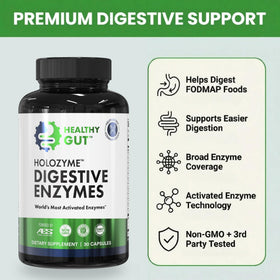 Healthy Gut HoloZyme présentation du produit sur une table