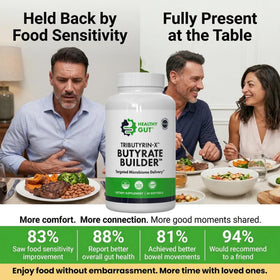 Healthy Gut Tributyrin-X capsules avec étiquette visible