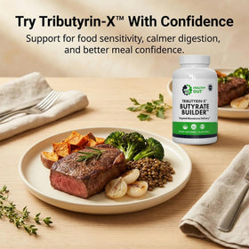 Healthy Gut Tributyrin-X flacon avec capsules à côté