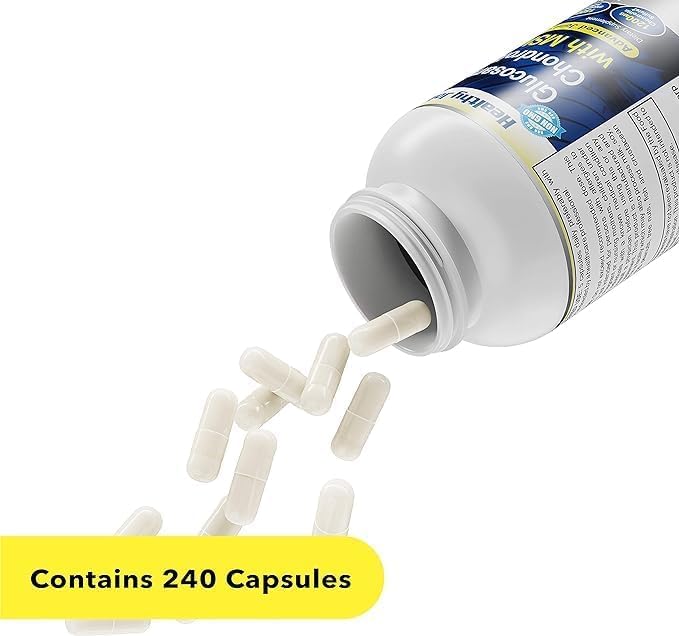 Healthy Joints System capsules avec des éléments naturels en arrière-plan