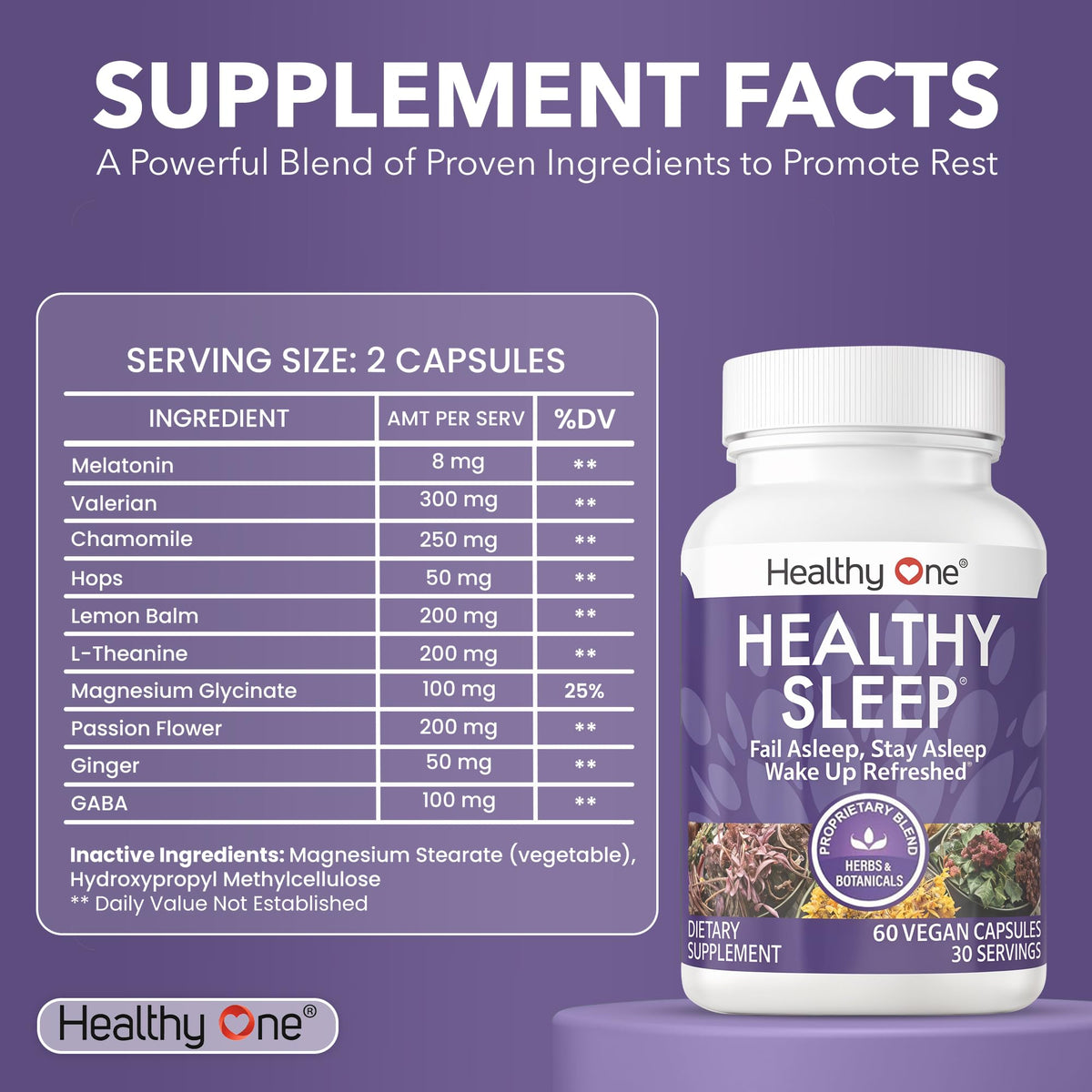 Healthy One Complément Alimentaire Sommeil 10-in-1 60 capsules emballage