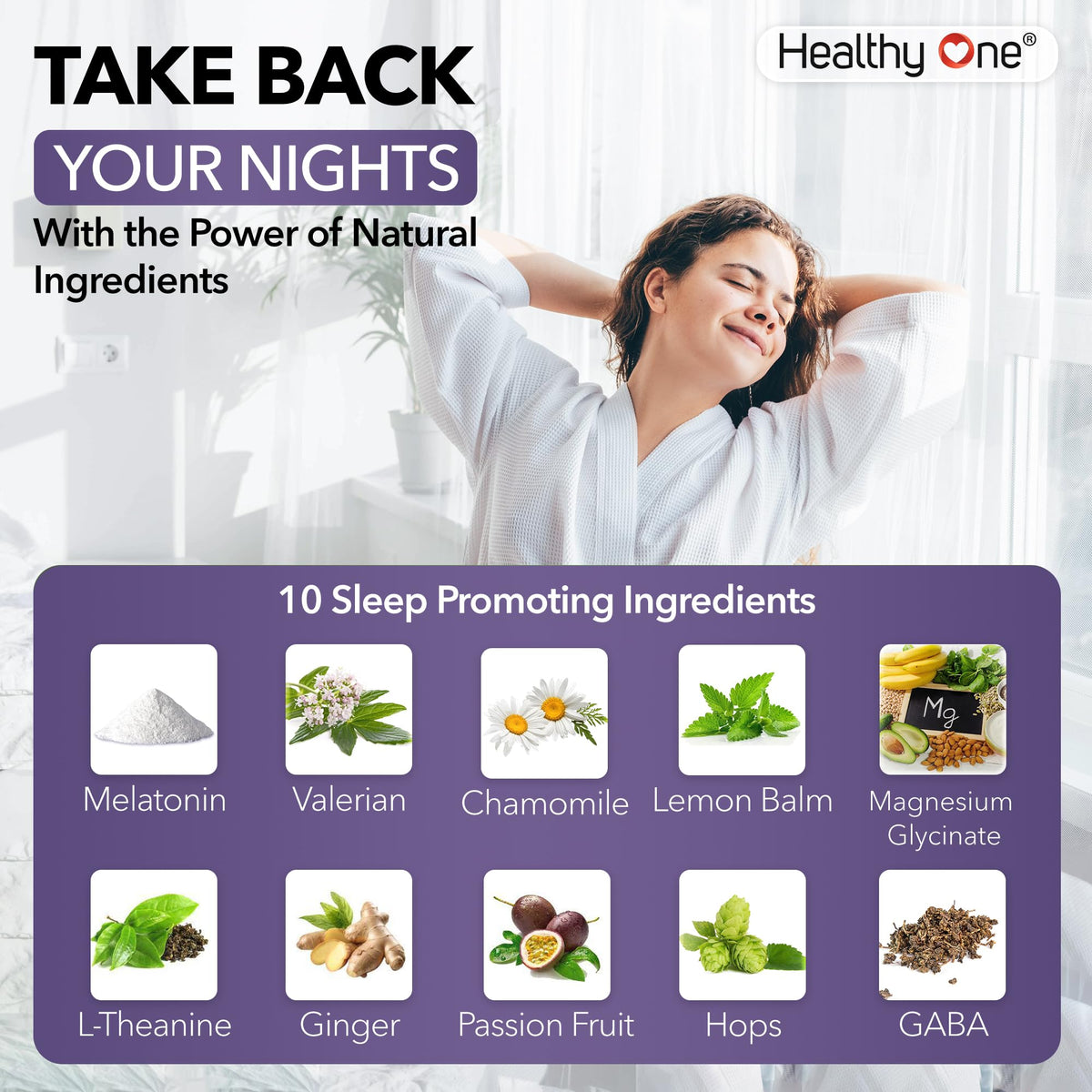 Healthy One Complément Alimentaire Sommeil 10-in-1 60 capsules vue de côté