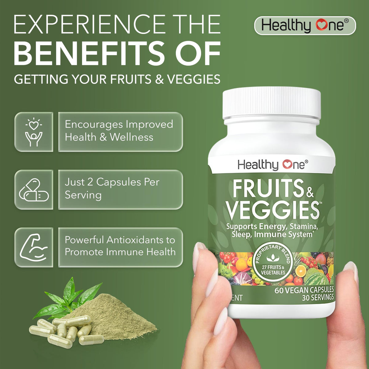 Healthy One Fruits & Veggies 27-en-1 150 capsules avec fruits et légumes