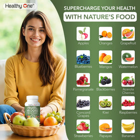Healthy One Fruits & Veggies 27-en-1 150 capsules ouvertes