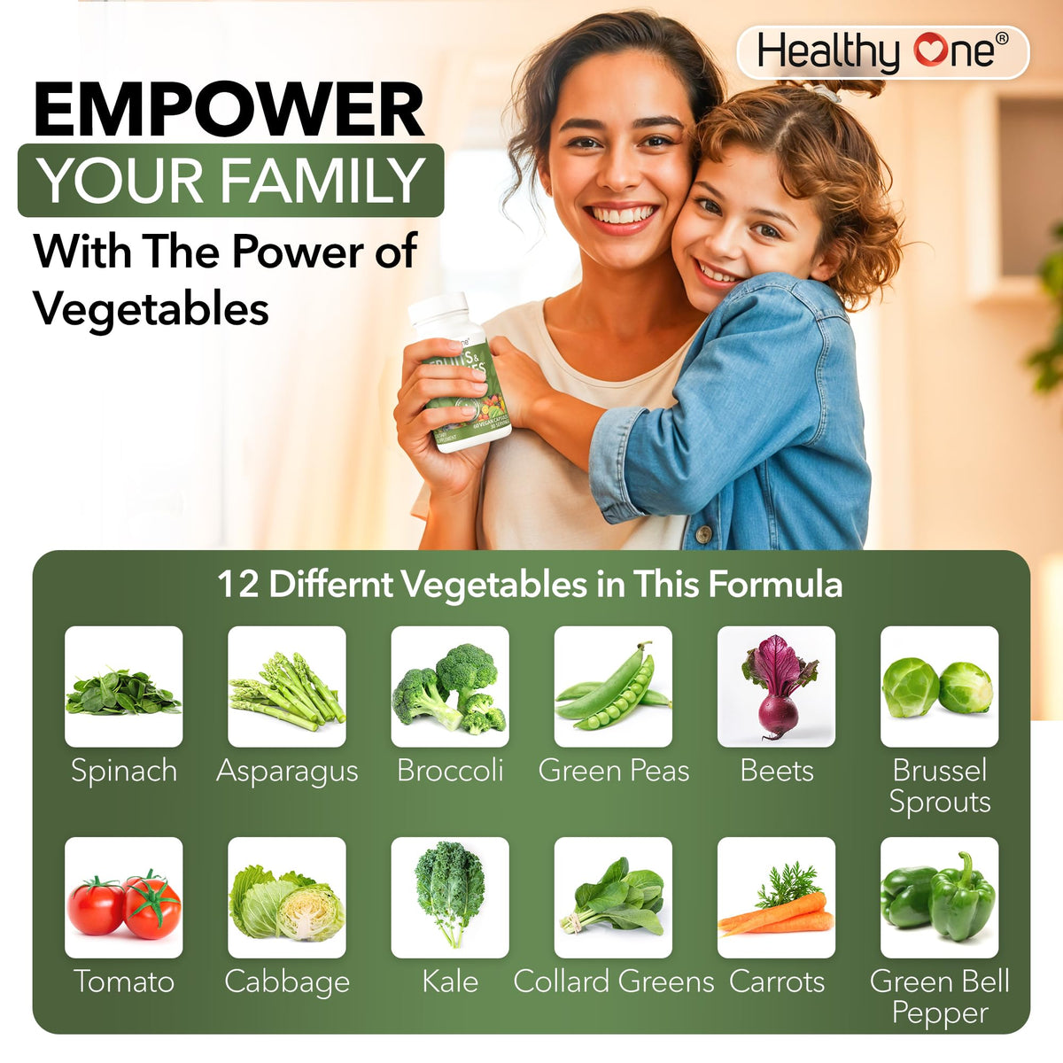 Healthy One Fruits & Veggies 27-en-1 150 capsules sur une table