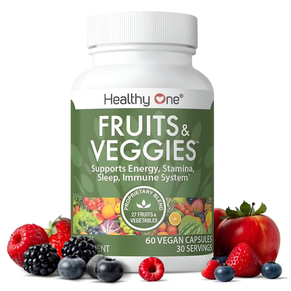 Healthy One Fruits & Veggies 27-en-1 Formule 60 Capsules vue de face