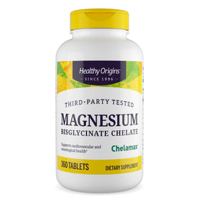 Healthy Origins Bisglycinate de Magnésium 360 comprimés, vue de face