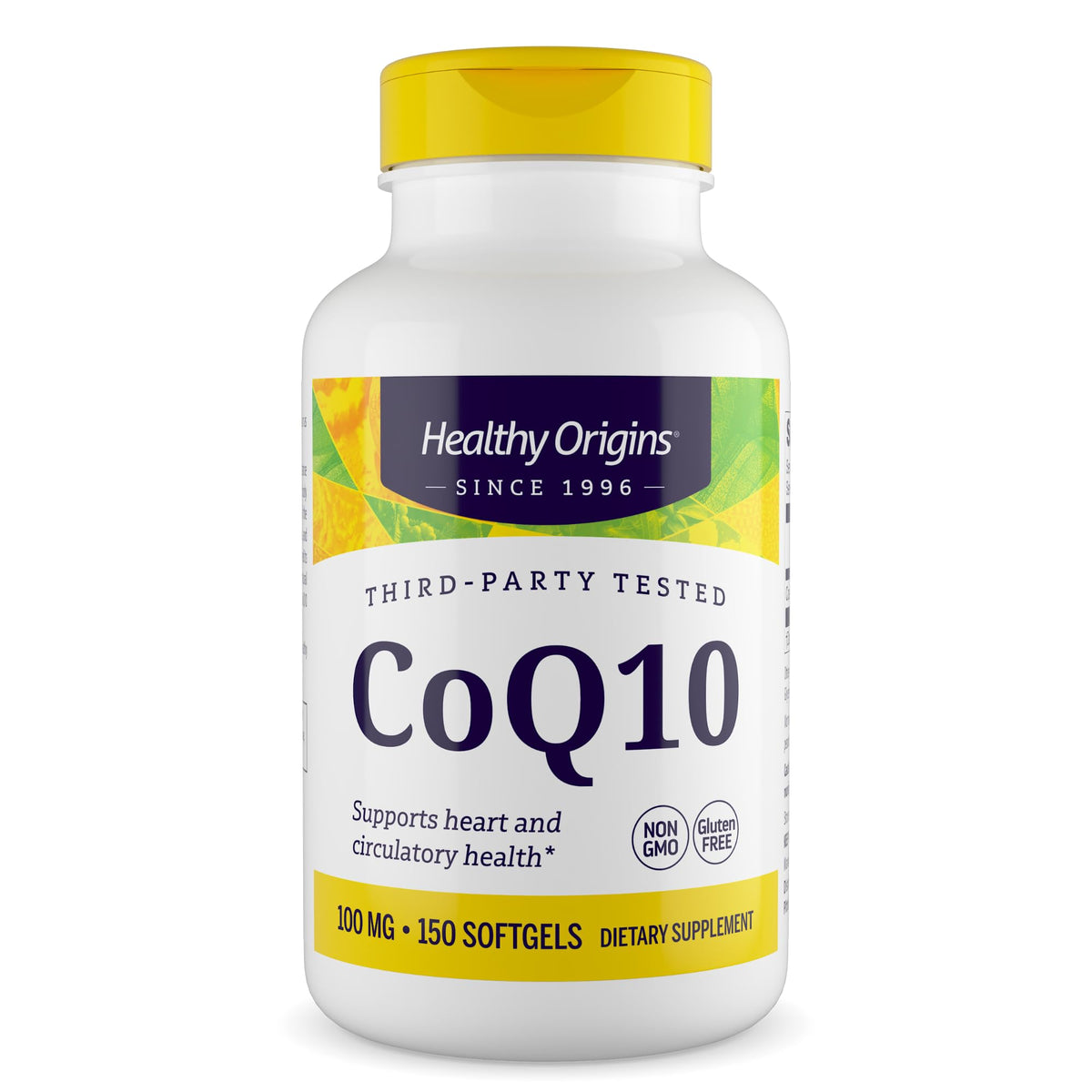 Healthy Origins CoQ10 100 mg 150 gélules softgels vue de face