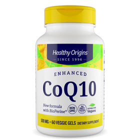 Healthy Origins CoQ10 100 mg BioPerine 60 gélules végétales vue de face