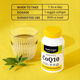 Healthy Origins CoQ10 100 mg BioPerine gélules ouvertes pour visualiser le contenu