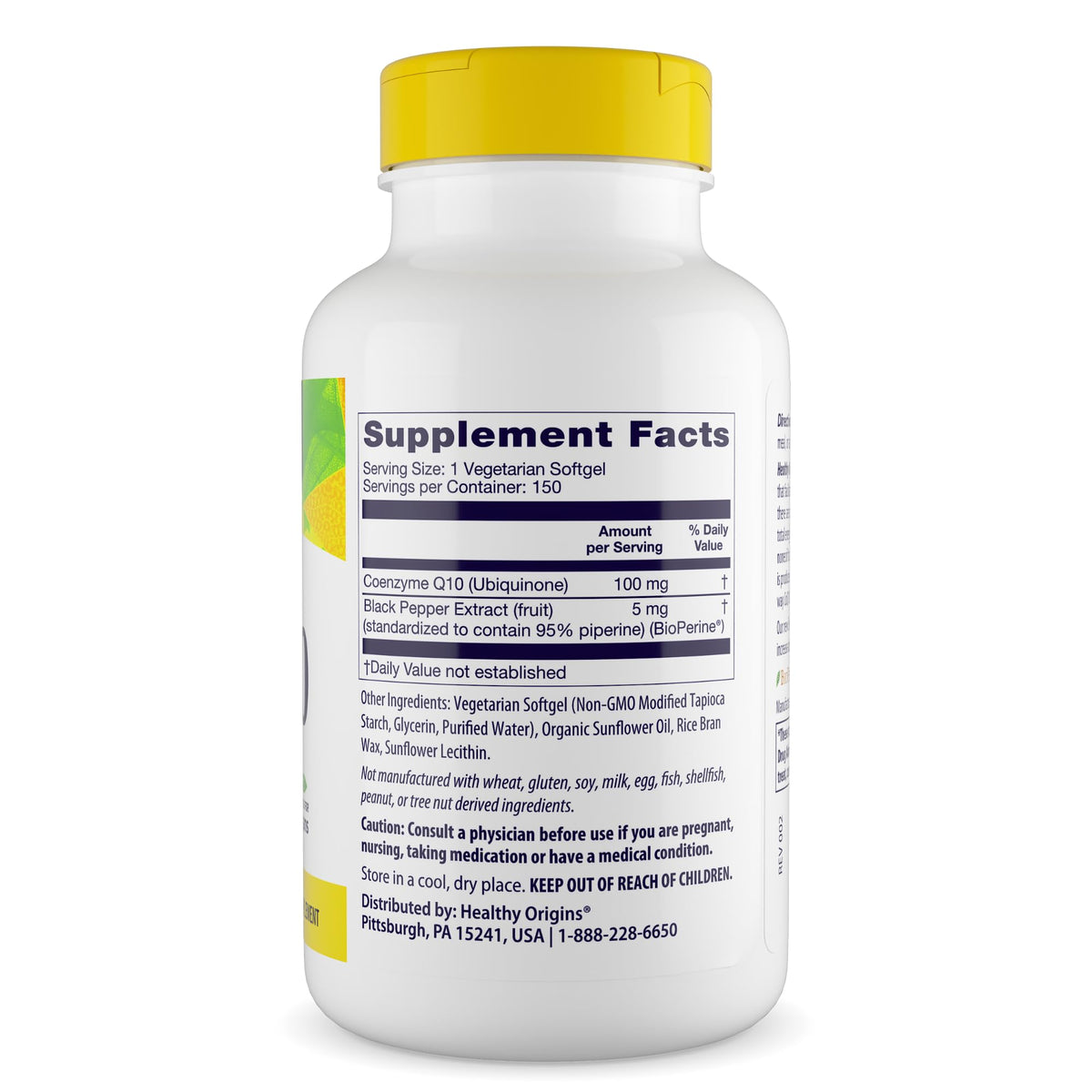 Healthy Origins CoQ10 100 mg gélules végétales, dosage recommandé