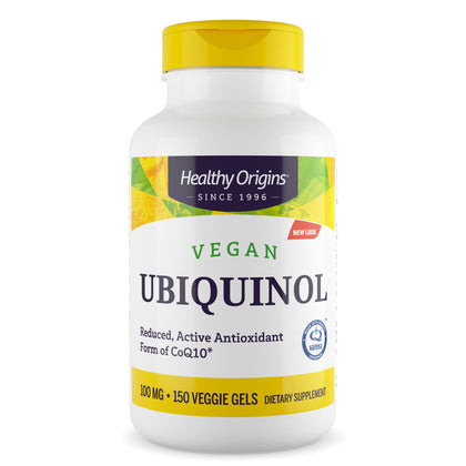 Healthy Origins CoQ10 100 mg Vegan Ubiquinol gélules devant