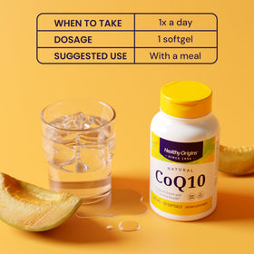 Healthy Origins CoQ10 400 mg gélules souples sur une table