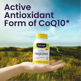 Healthy Origins CoQ10 Vegan Ubiquinol gélules ouvertes