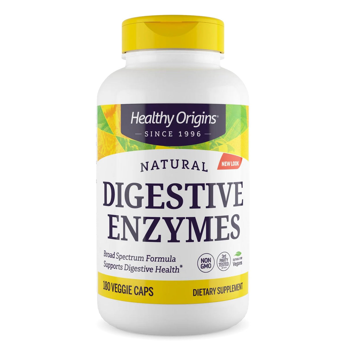 Healthy Origins Enzymes daily 180 capsules végétales vue de face