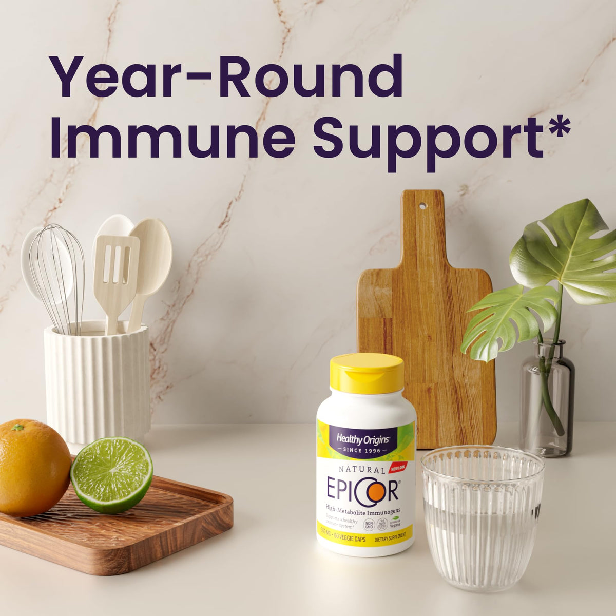Healthy Origins EpiCor Levure Séchée 500 mg gélules végétales avec d'autres compléments